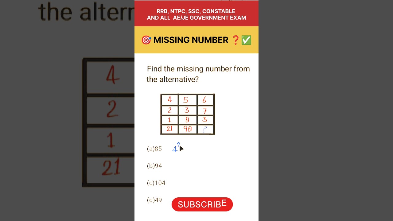 Missing Number Tricks| Reasoning Tricks | Maths tricks. 