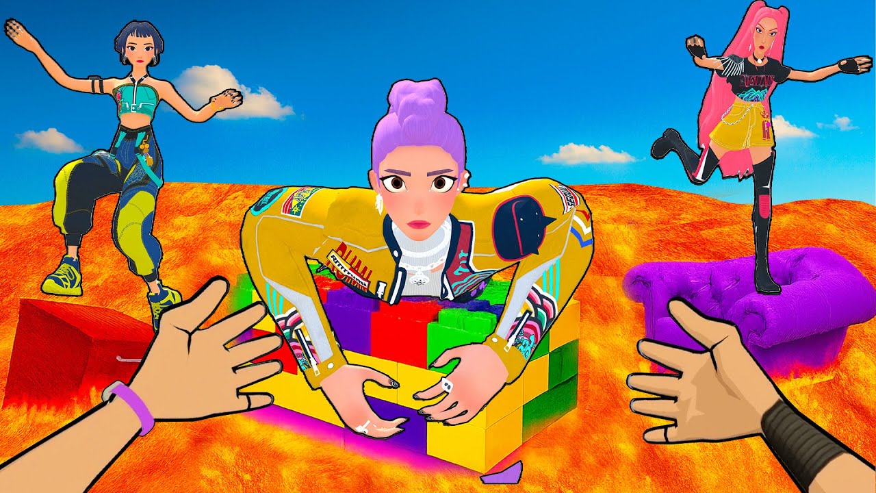 El SUELO es LAVA con las GUERRERAS KPOP (Bonelab VR Mods)