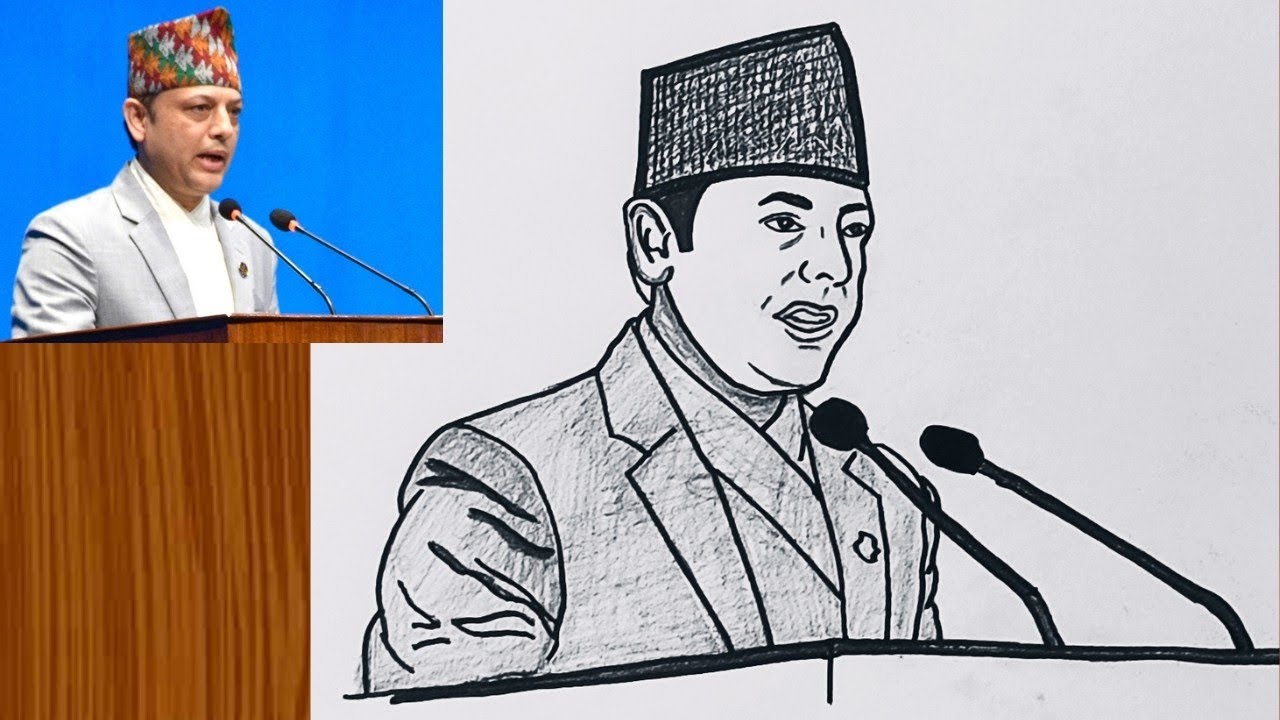 How To Draw DP Aryal || Dp aryal pencil sketch || Dol Prasad Aryal drawing step by step||Mountai Art