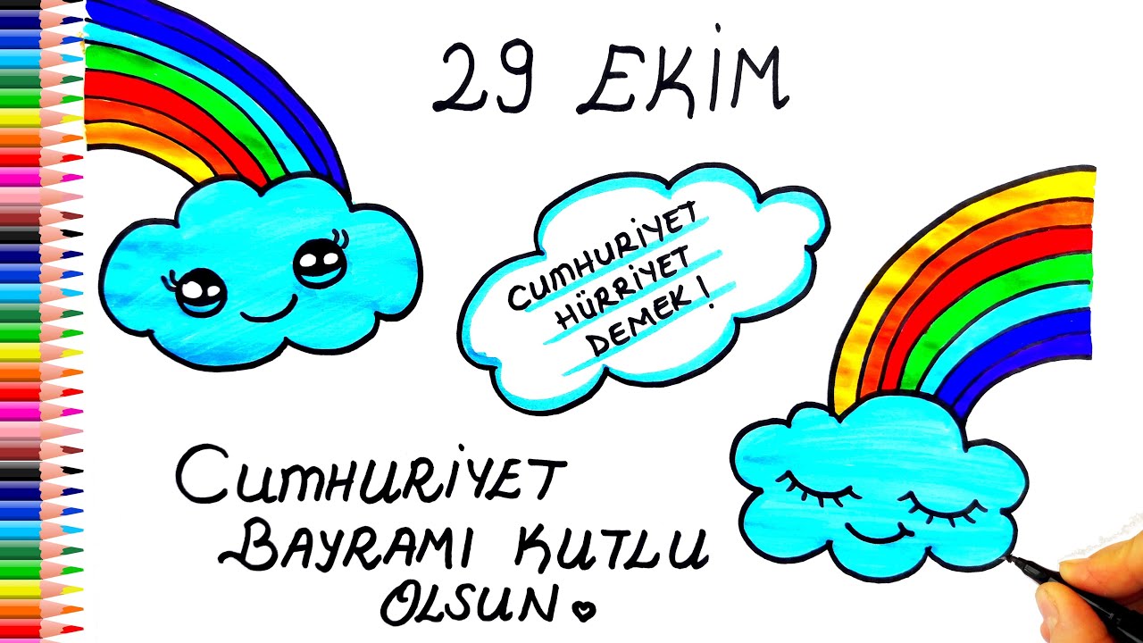 29 EKİM CUMHURİYET BAYRAMI RESMİ ÇİZİMİ - KOLAY ÇİZİMLER - CUMHURİYET BAYRAMI RESMİ ÇİZİMİ