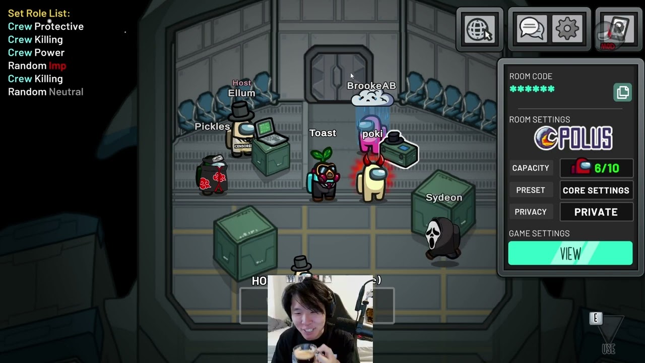 amongus lobby w/ syk syd ryanhiga poki ellum etoiles brookeab arky