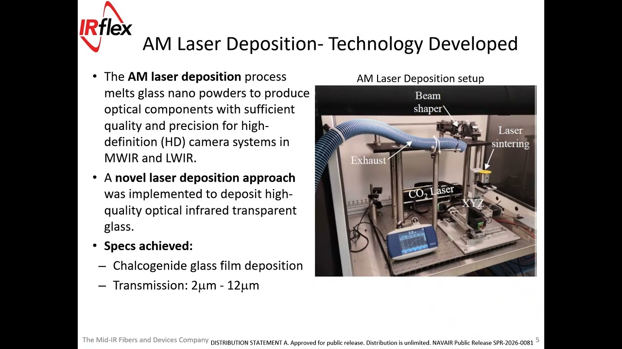 IRflex Corporation's Navy STP Tech Talk on Optical Additive Manufacturing in the MWIR and LWIR Bands