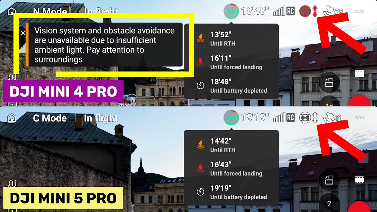 Lowlight a fungovanie senzorov na DJI MINI 5 PRO vs DJI MINI 4 PRO