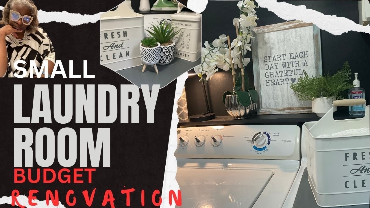 NEW - SMALL LAUNDRY ROOM RENOVATION 🔨🪚🪛BUDGET LAUNDRY ROOM ORGANIZATION AND REFRESH