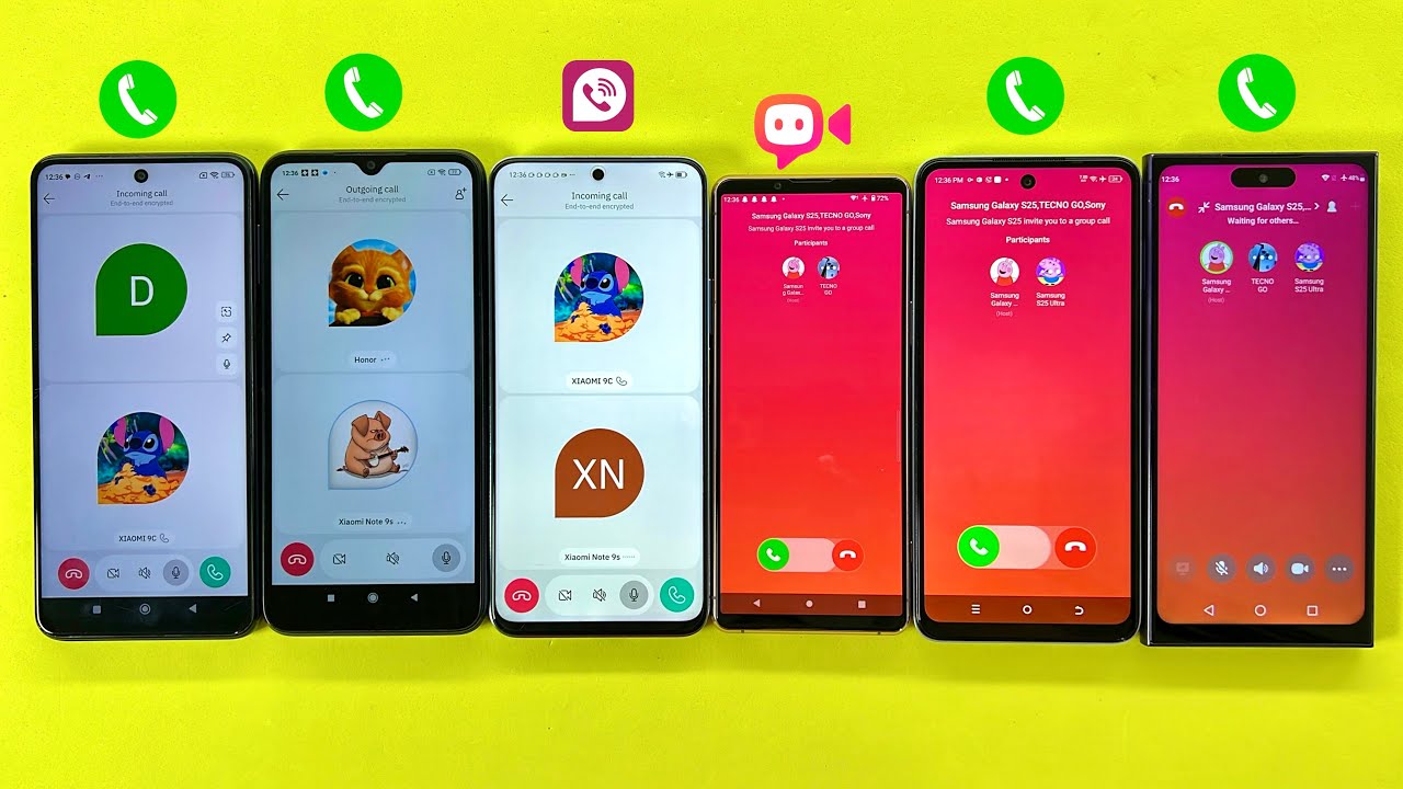 Incoming Call Social Media JusTalk group Vs TeleGuard group/ Samsung S25U, Sony, XIAOMI, Redmi Note 