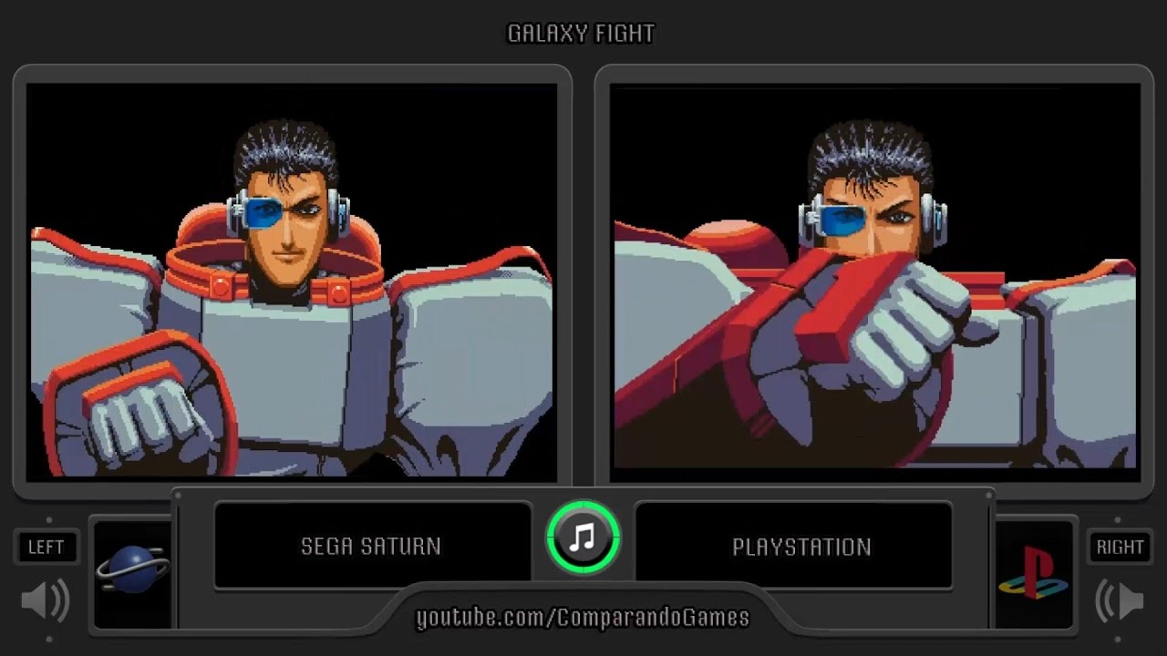 Galaxy Fight (Sega Saturn vs Playstation) Side by Side Comparison | Vc Decide