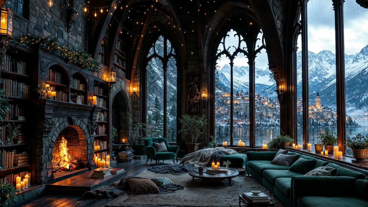 🔥 Relaxing Fireplace sound with Cozy Winter Ambience