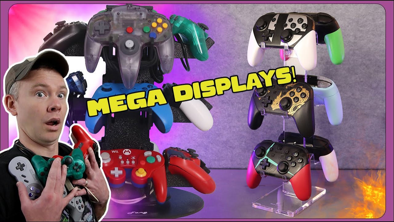 Big Controller Display Stands ! Display Your Retro and Modern Game Controllers ! Game Room Displays
