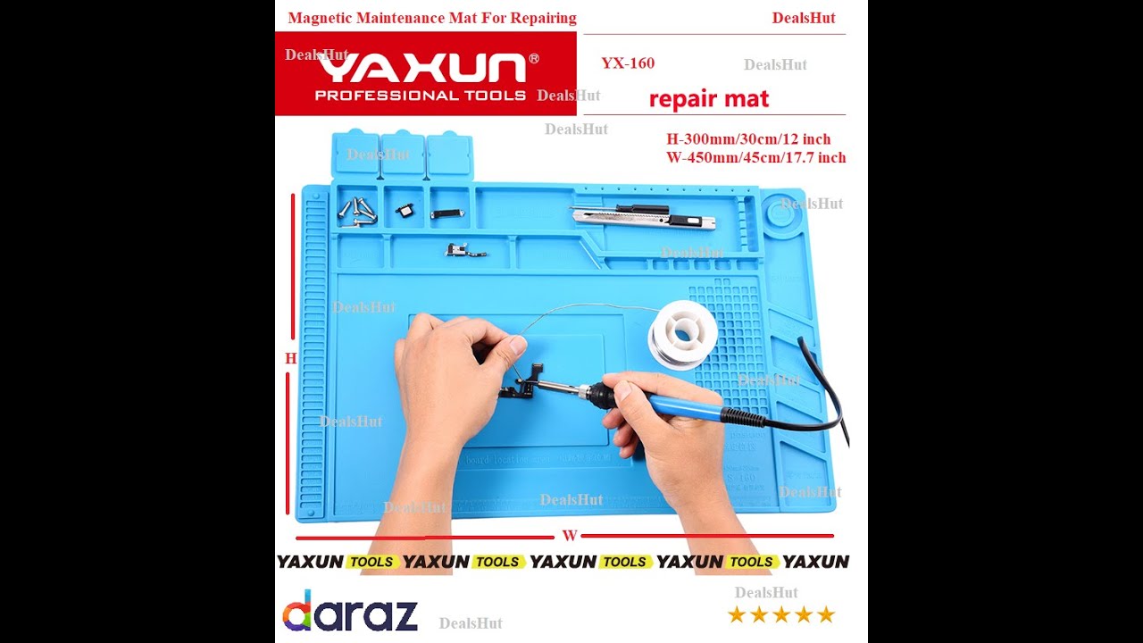 YX160 45x30cm Heat Insulation Silicone Pad Desk Mat Maintenance Platform Dealshut.lk