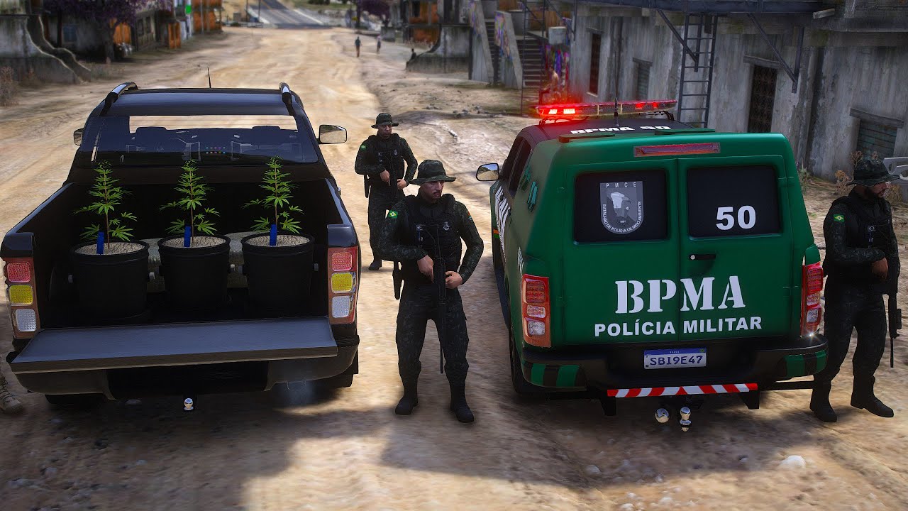 BATALHÃO DE POLÍCIA DE MEIO AMBIENTE PRENDE TR4FICANTE COM DR4GAS PMCE | GTA 5 POLICIAL