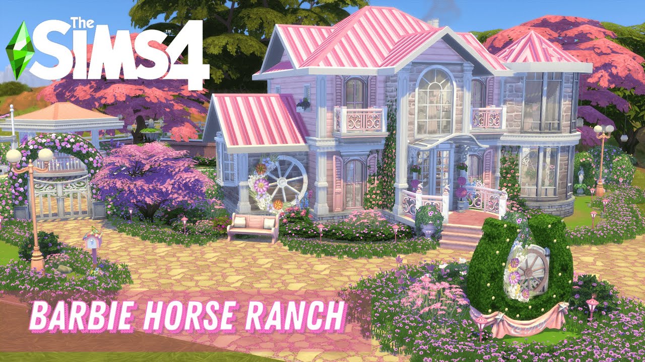 Barbie Horse Ranch 💗🐴 | The Sims 4 | Stop Motion | No CC  #thesims4 #barbie #horse #ranch