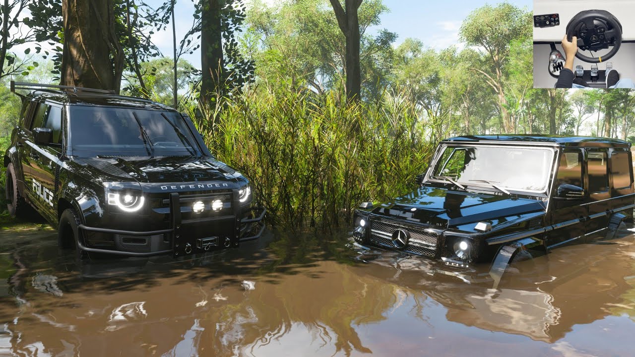 Land Rover Defender Police vs Mercedes G-Wagon | Forza Horizon 5 | Off-Road Convoy | Logitechg29 