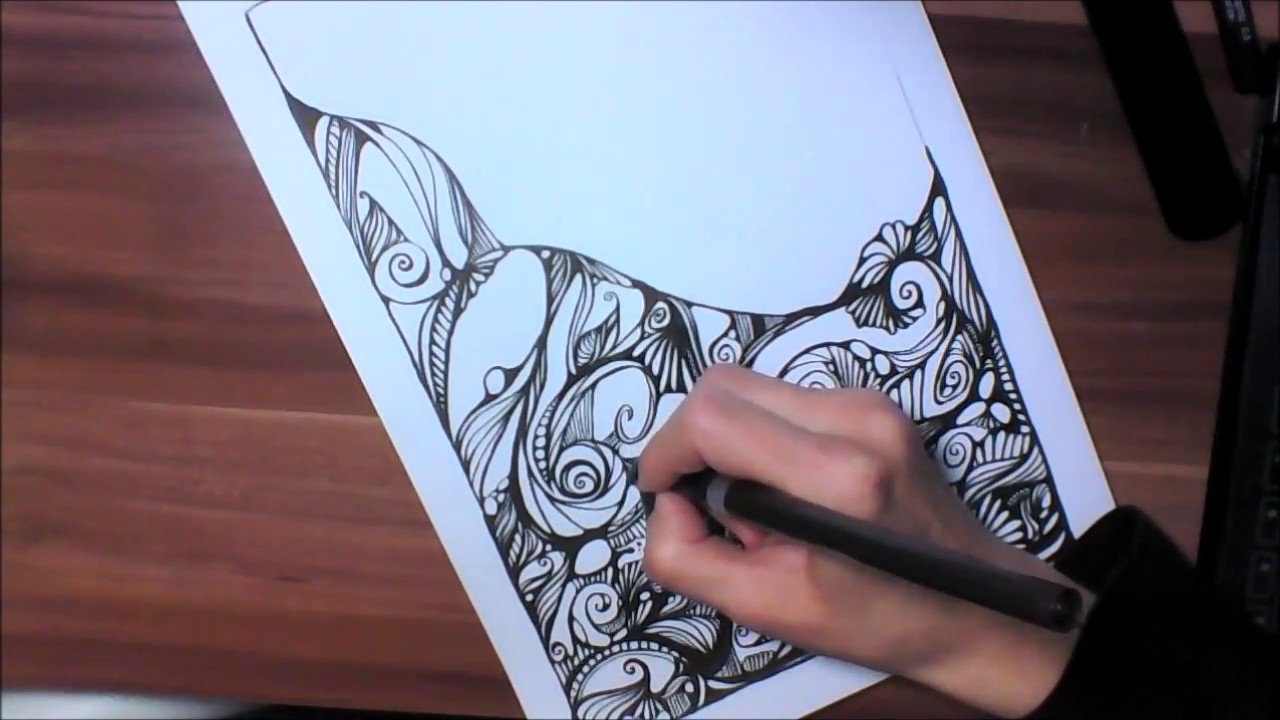 Kritzelei #31   Zentangle Inspired Art   Speed Drawing