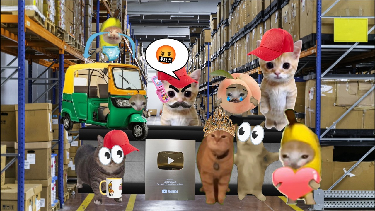 1M Subscribers YouTube Gold Play Button Creators Award for Banana Cat 🥳🎉