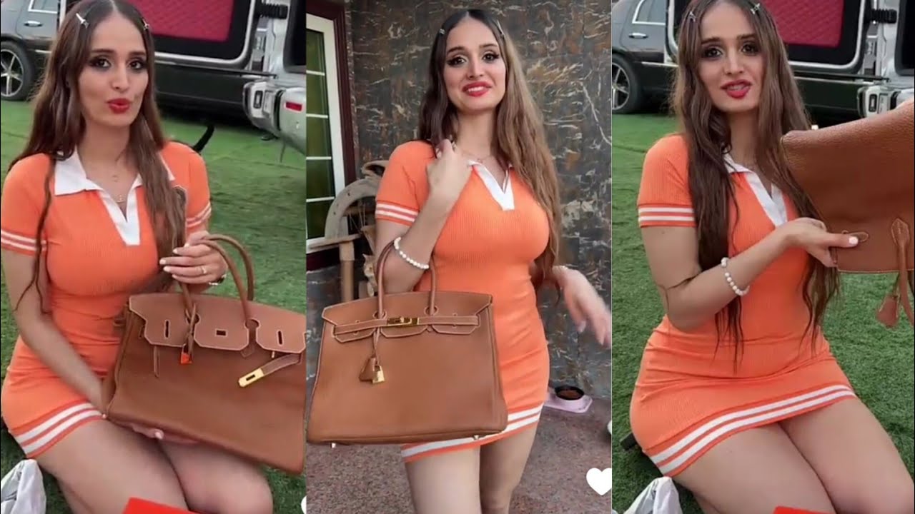 Lana Rose flaunting her new bag gifted by mo vlogs
