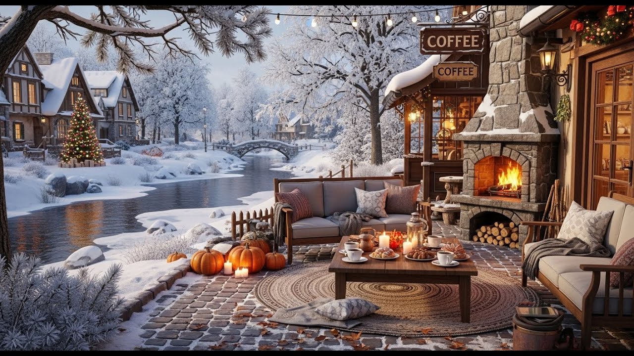 Soft Morning Jazz ❄ Cozy Snowy Cafe Ambience for Studying and Inner Calm