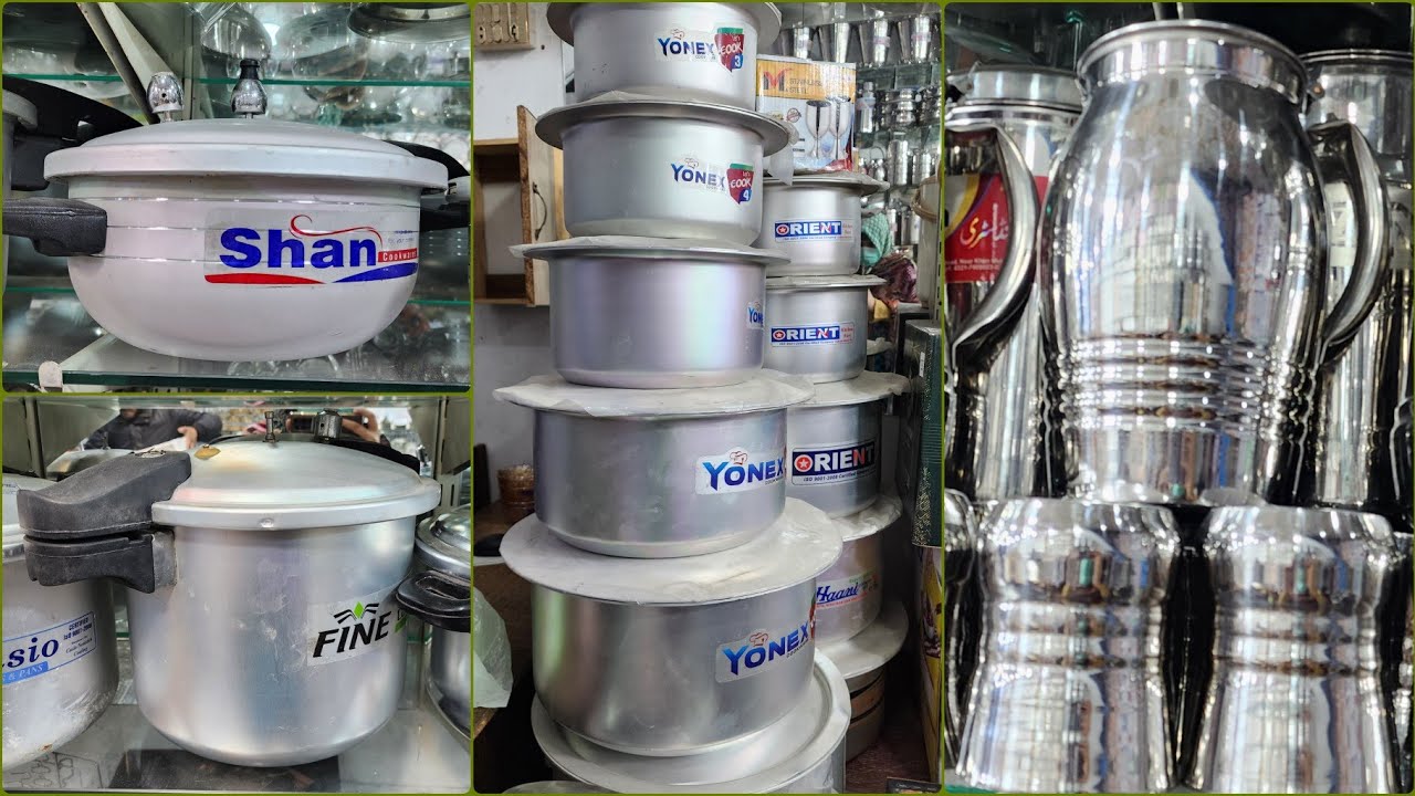 Pressure Cooker Wholesale Market Gujranwala/Stainless Steel Cookware Manufacturer/Silver SteelBartan