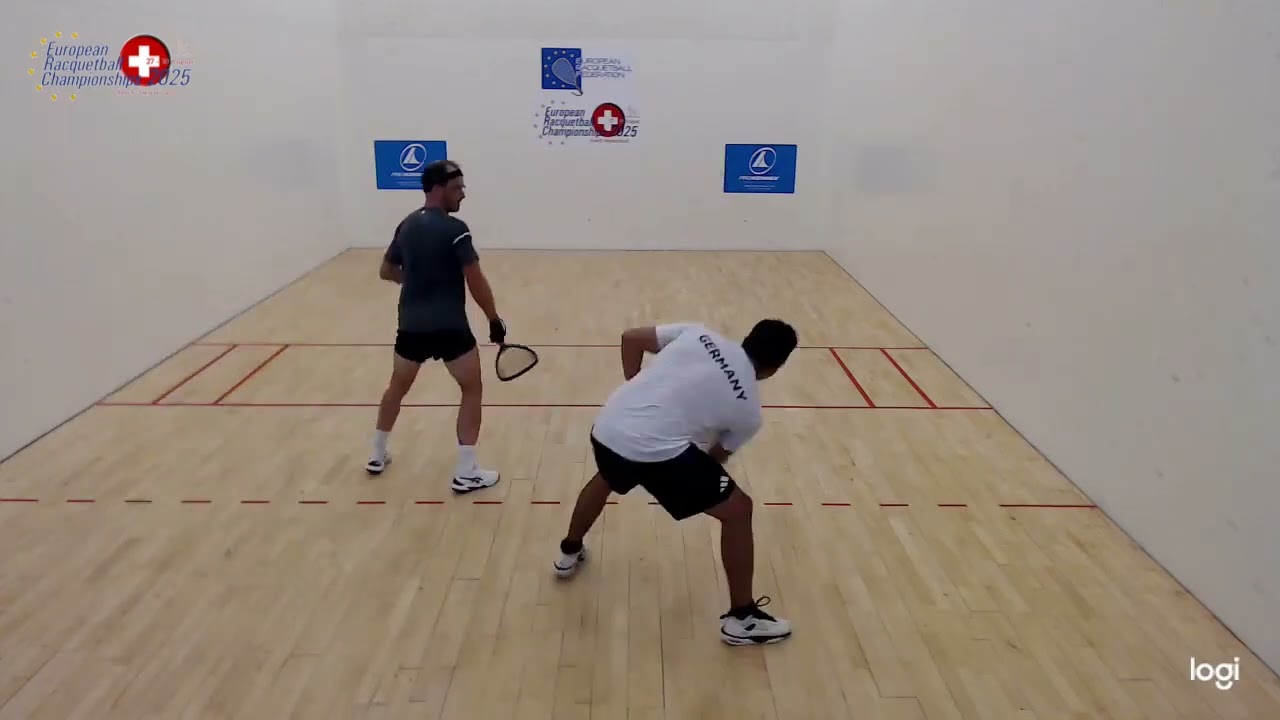 European Racquetball Championships 2025 Mens Singles Semi Final E. Ruiz (GER) vs. M. Murphy (IRE)