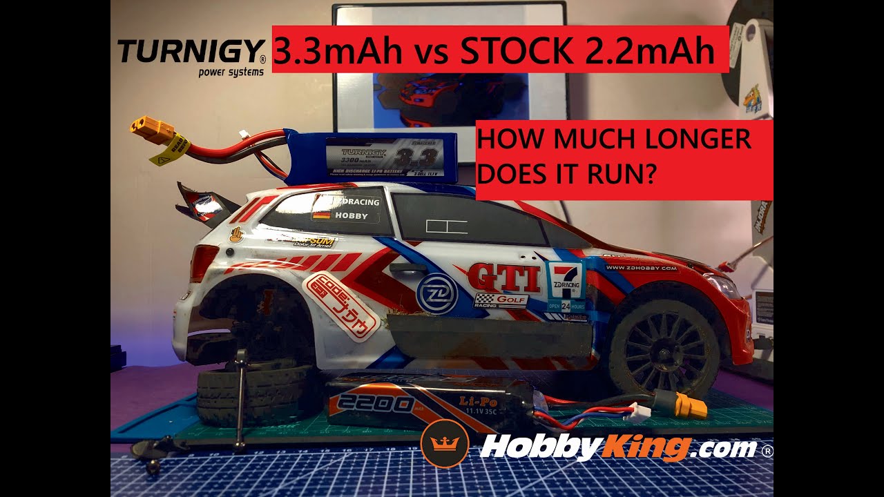 ZD RACING RX12--TURNIGY 3.3mAh VS STOCK 2.2 mAh #hobbyking #turnigy  #zdracing #test