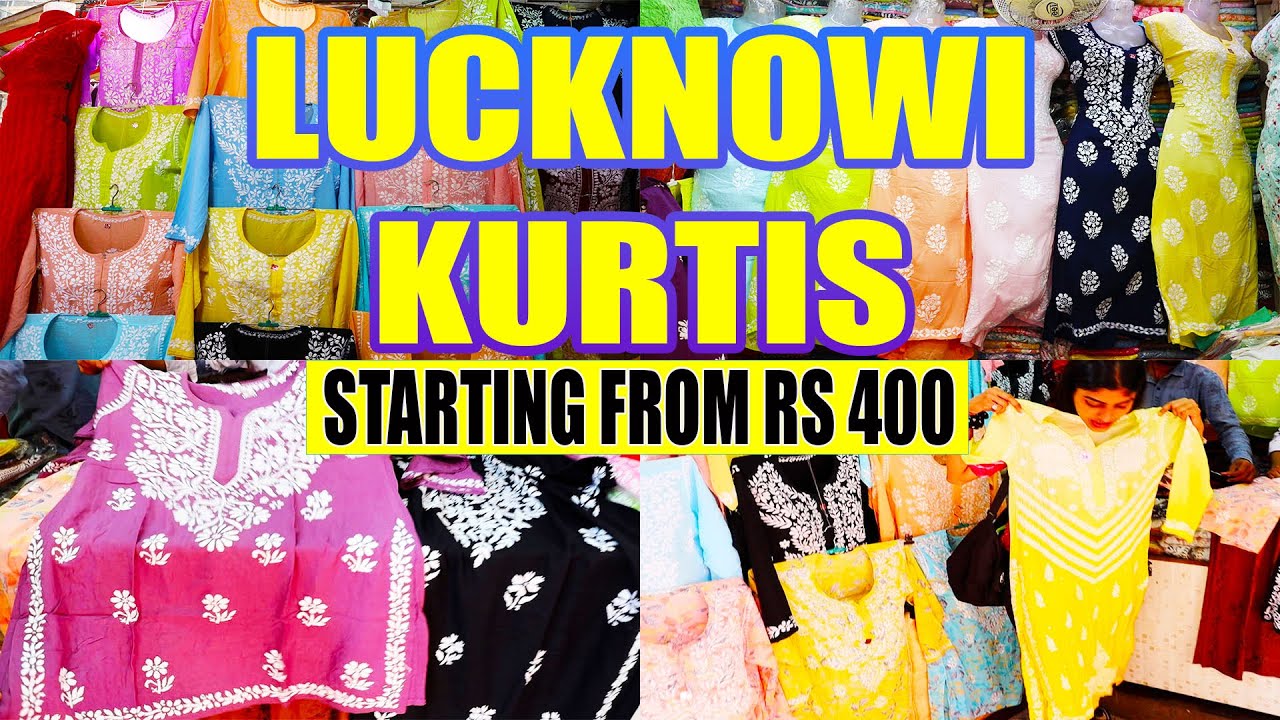 Crawford Market Lucknowi Chikankari Kurtis Shopping | Starting Price From Rs 400 | Street Shopping