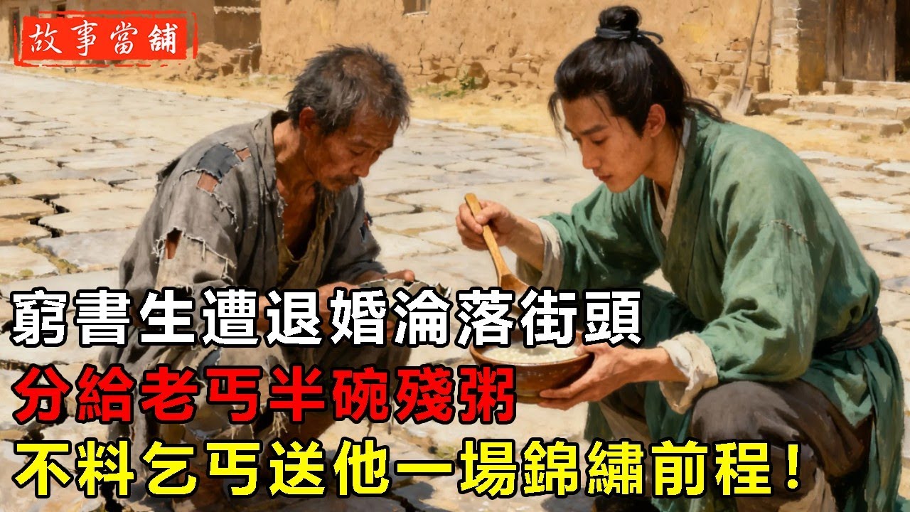 窮書生遭退婚淪落街頭，分給老丐半碗殘粥，不料乞丐送他一場錦繡前程！| 民間故事 | 故事當舖