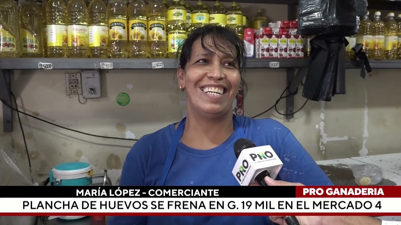Plancha de huevos se frena en G. 19 mil en el mercado 4