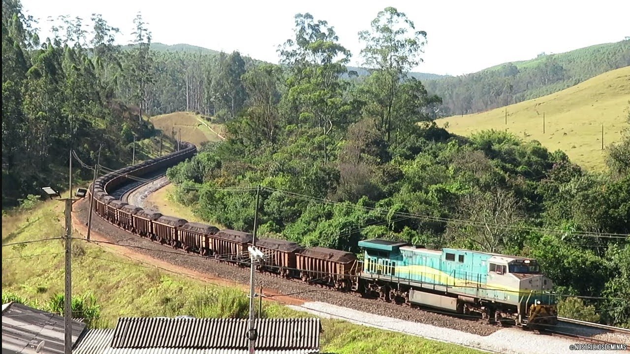 Trens Dobrando a Curva em S da Vitória a Minas – Cena IMPRESSIONANTE!