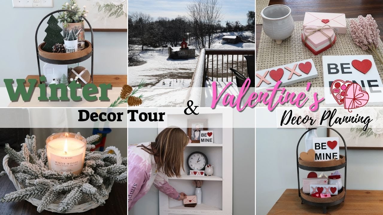 *REALISTIC* WINTER DECOR TOUR + VALENTINE'S DECOR PLANNING 2024 | TIERED TRAY DECOR BOX