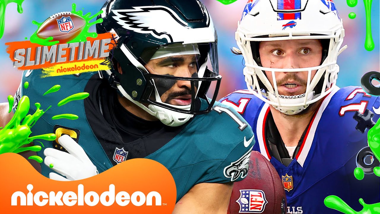 Best Football Plays From Playoff Teams! 🏈 ft. Josh Allen & More | NFL Slimetime | Nick Sports