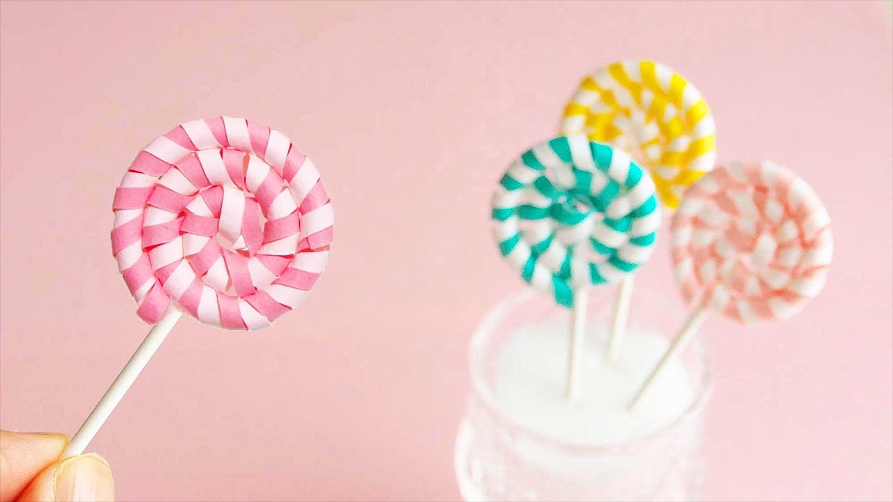 Как сделать ремесло из конфетной бумаги - DIY How to Make Paper Lollipop Candy
