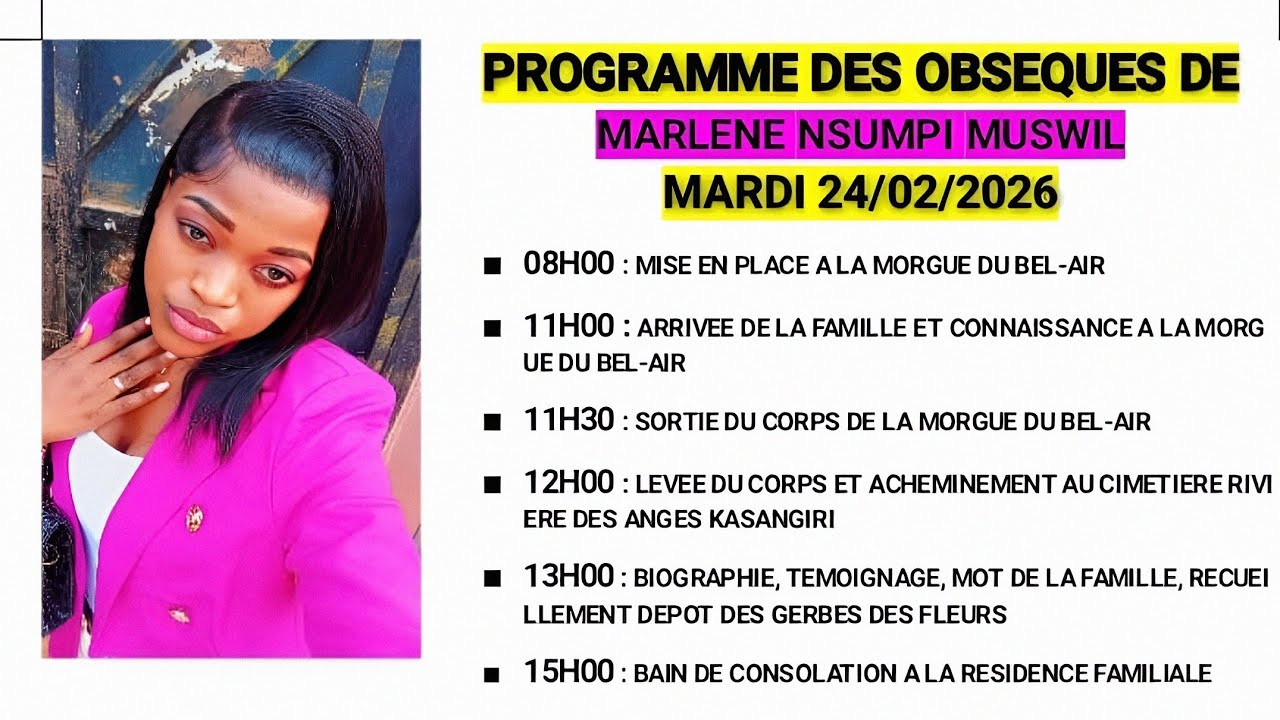 LES OBSÈQUES  DE  MADAME  SUMPI  MUSWIL. MARLÈNE  En Direct  Sur ETL FUNÈBRE TV A  LUBUMBASHI.