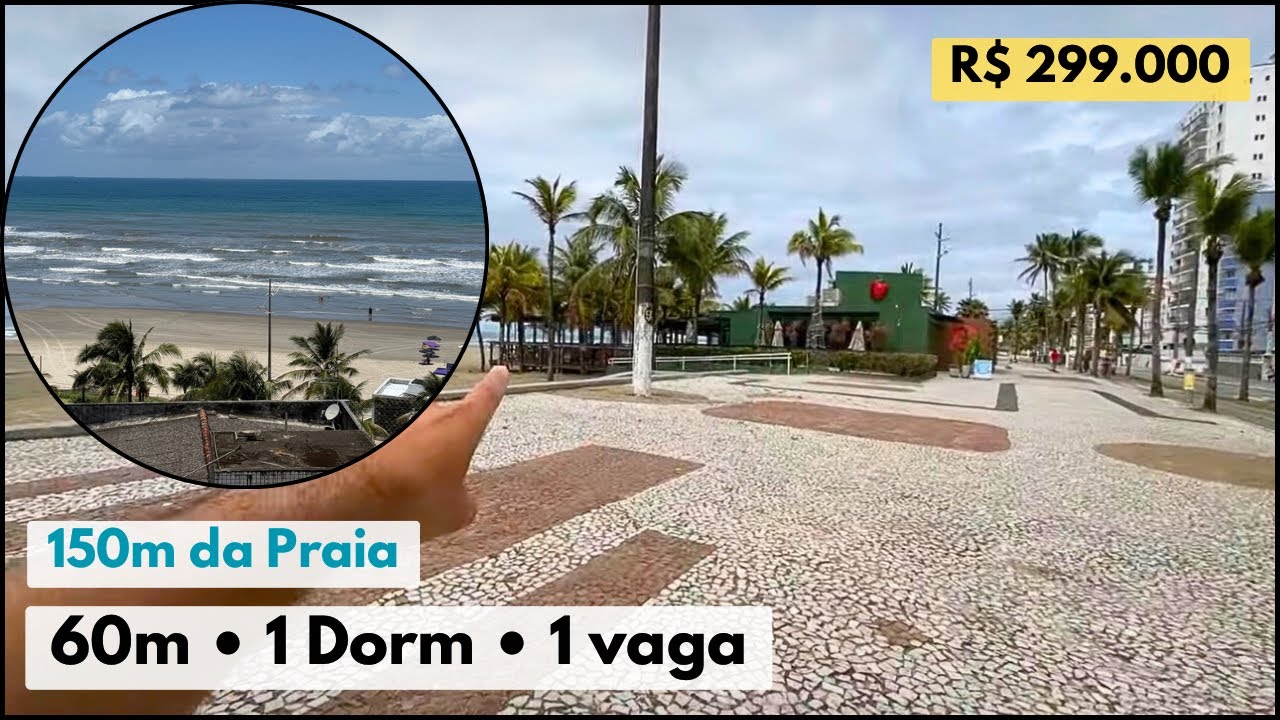 Apartamento de 1 Dormitório a 150m da praia   Vila Tupi, Praia Grande - SP