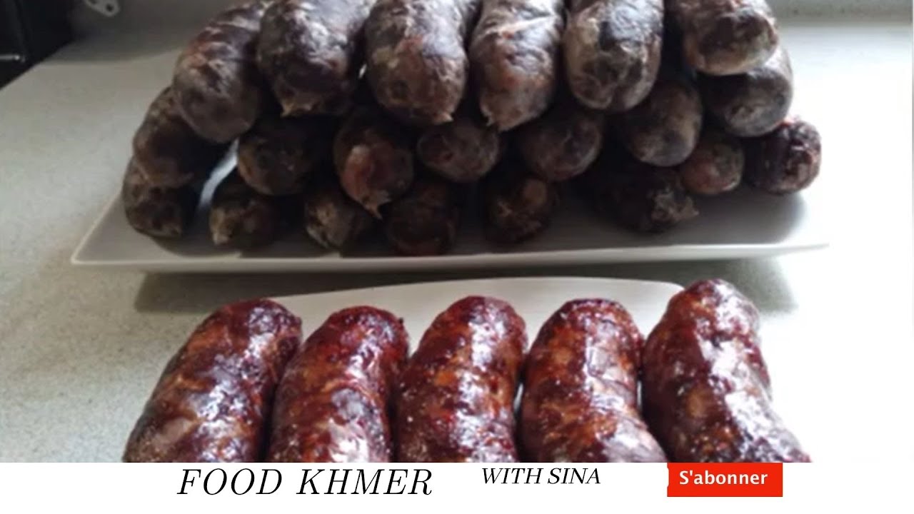 របៀបធ្វើសាច់ក្រកគោជូឆា្ងញ់  saucisse de boeuf khmer délicieux