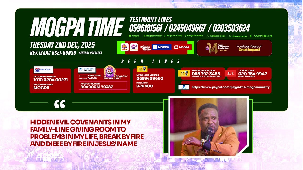 BREAKING EVIL COVENANTS || MOGPA TIME WITH REV O B || 02 - 12 - 2025