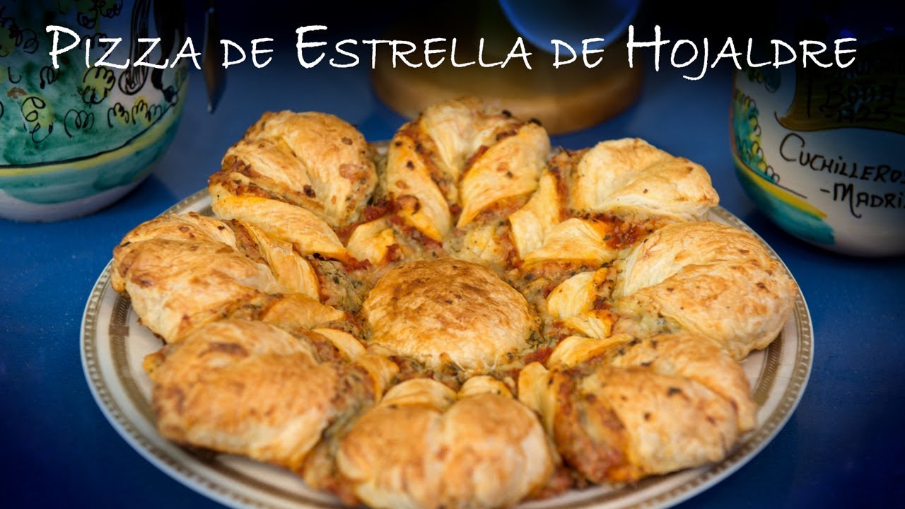 Pizza de Estrella de Hojaldre para Fiestas o Cumpleaños y Eventos