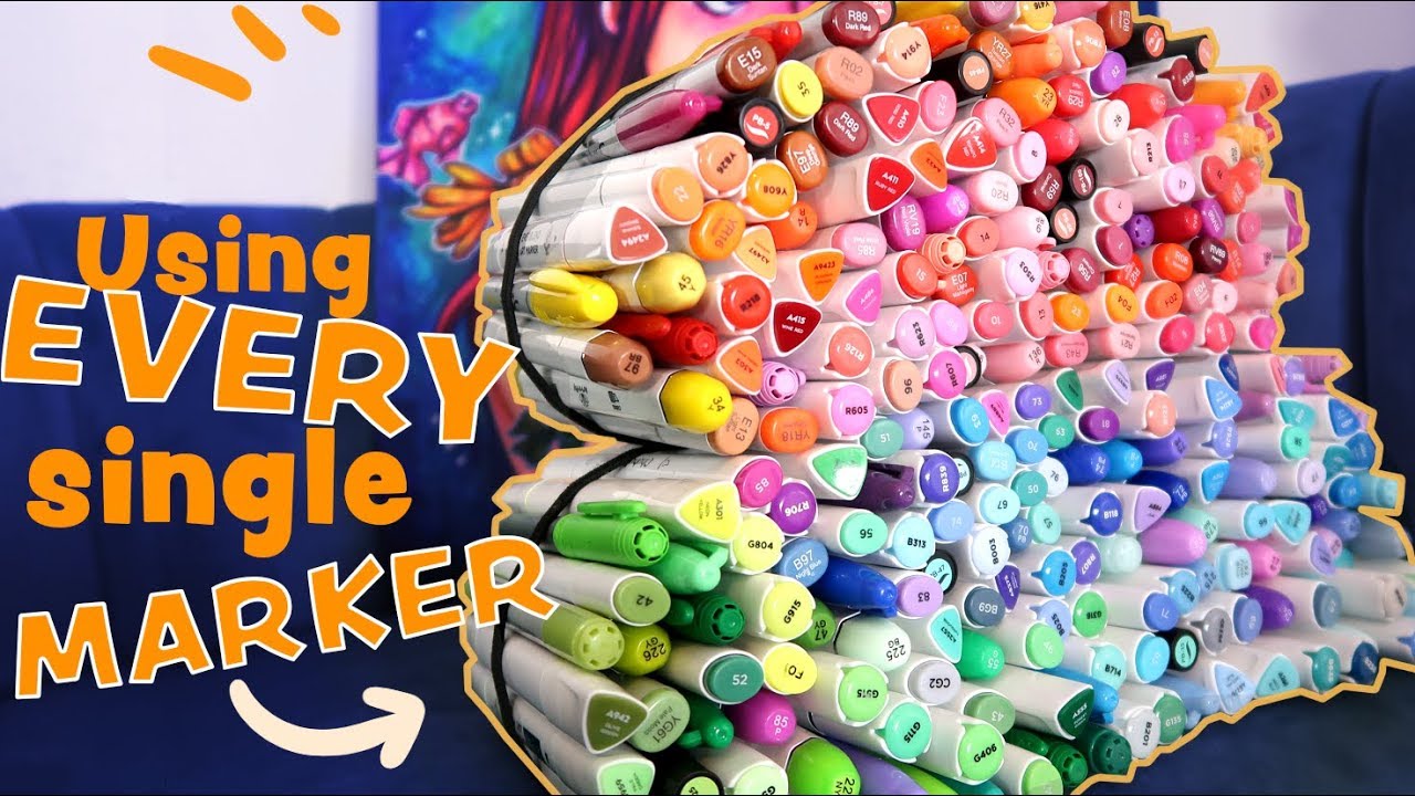 Drawing using EVERY SINGLE Marker I Own- 500 plus markers!