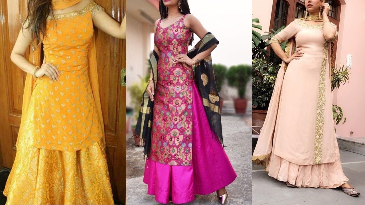 Long Kurti With Skirt Designs || Long kurti with skirt | skirt with long kurti