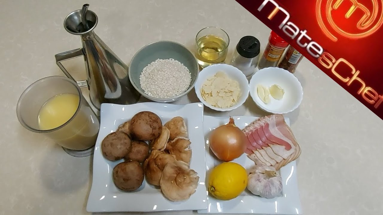 Risotto con setas y bacon (receta tradicional italiana) - Receta paso a paso para 3-4 personas