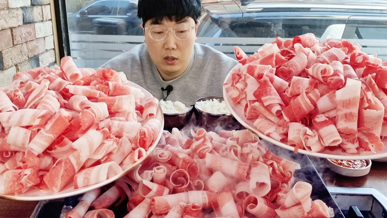 [국내산]대패삼겹살 2900원.. 20년전 가격 아닌가요?? 15인분에 밥5개 추가.. KOREAN MUKBANG
