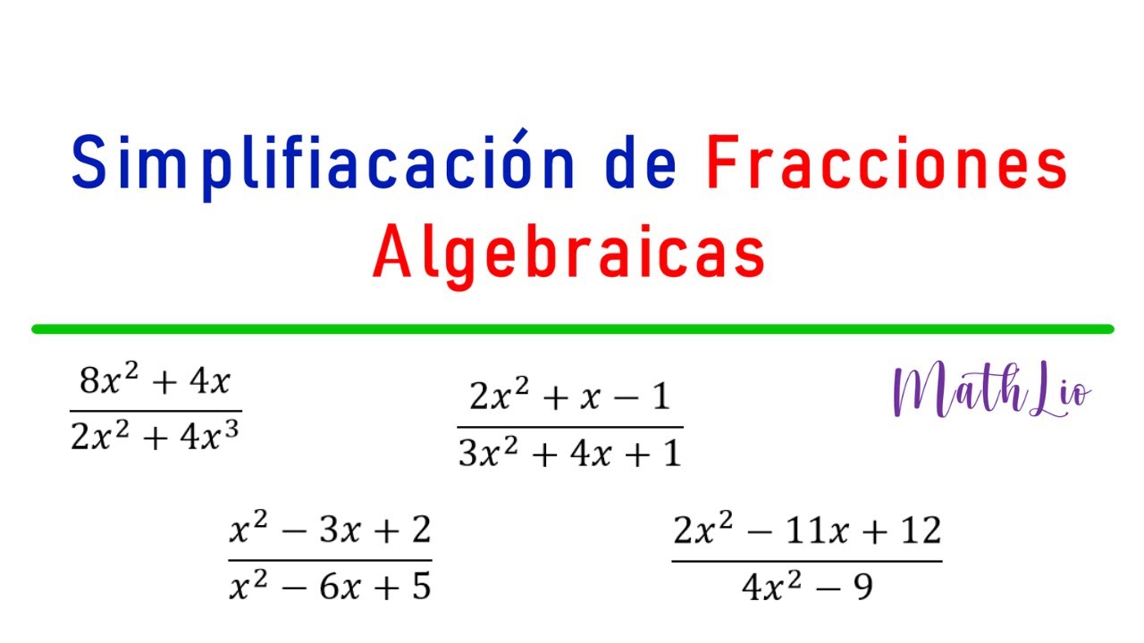 Simplificación de Fracciones Algebraicas