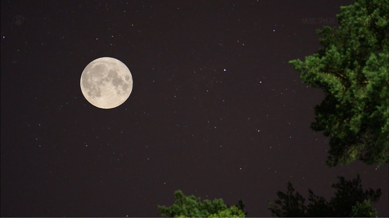 Time Lapse Video | Night Sky, Moon and Calming Music for Stress Relief and Relax