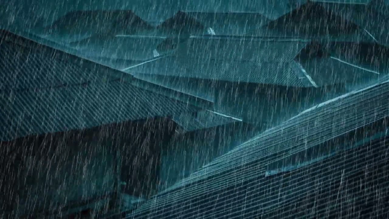 No Ads Rain Sounds for Sleeping – Intense Rain On the Tin Roof to Clear Racing Thoughts