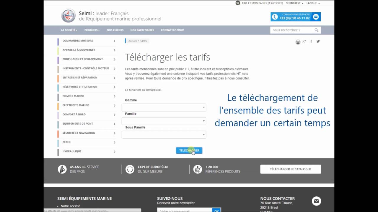 SEIMI Marine - Accéder à vos tarifs en quelques clics