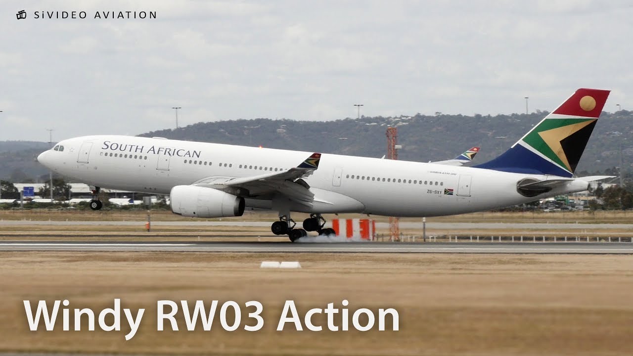 Windy - SAA (ZS-SXY), VARA (VH-FWH) Skippers (VH-XFT) and Virgin (VH-YFX) at Perth Airport.