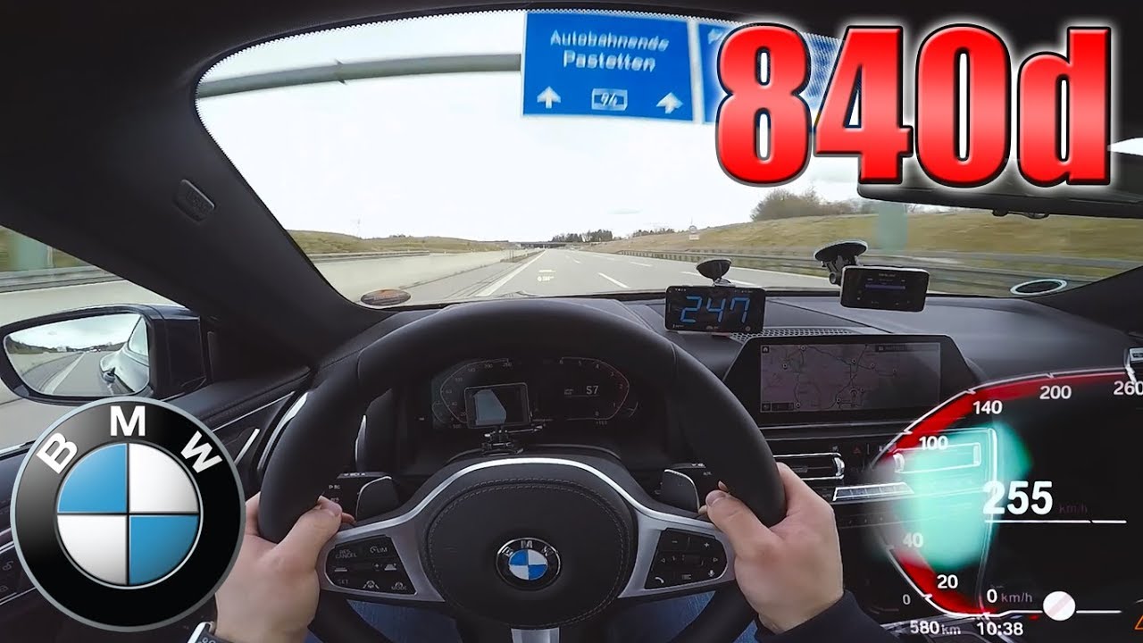 BMW 840d xDrive pushing on German Autobahn ✔