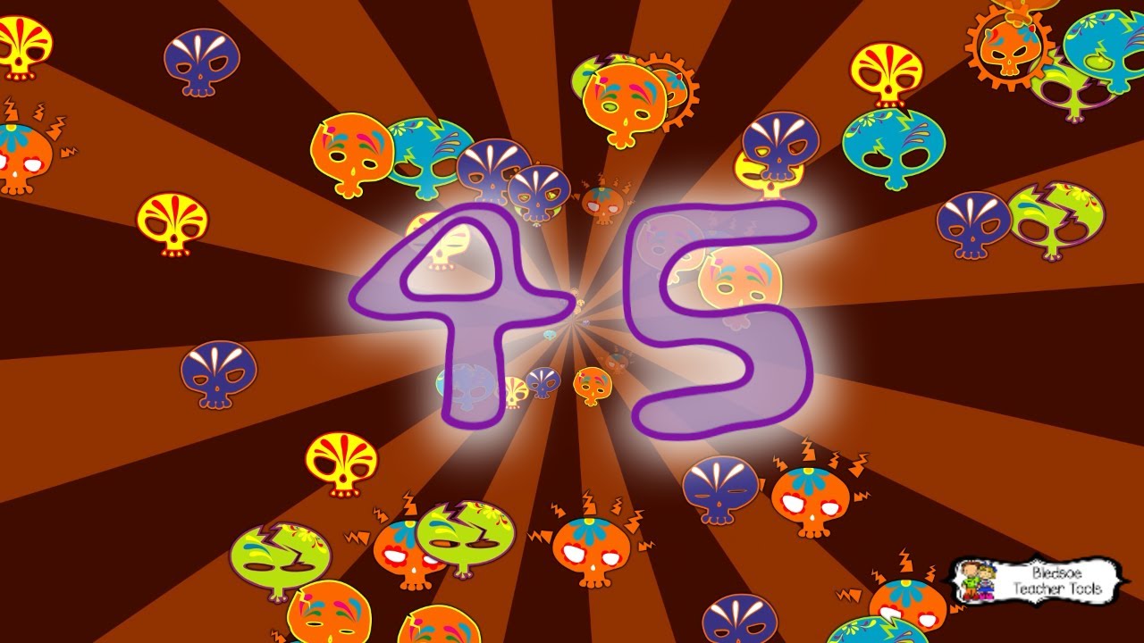 45 Minute Decorative Sugar Skull Timer | Day of the Dead Classroom Countdown (No Ads)