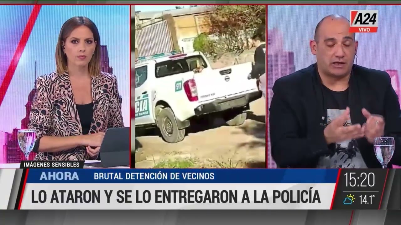 🚨 Chaco: vecinos cansados de un ladrón, lo maniataron y lo arrojaron a la camioneta policial