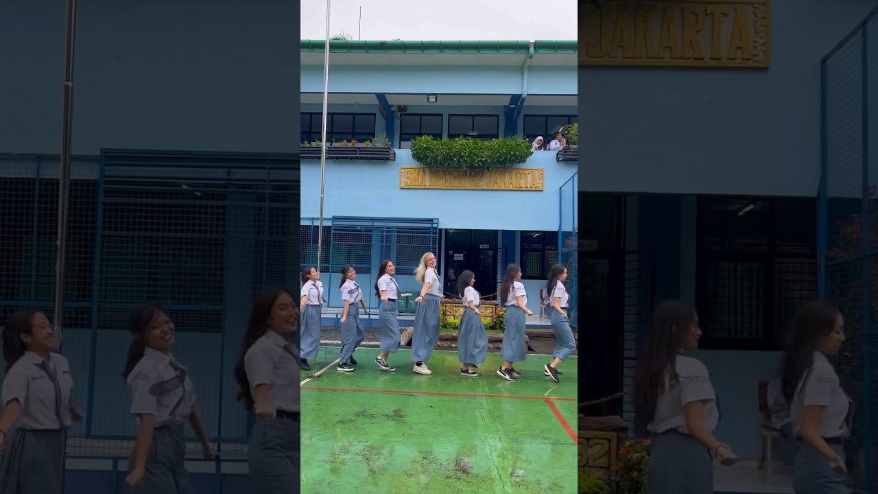 Indonesian girls dressed me in their uniform🇮🇩😍 #viral #dance #indonesia #trend #pitbull #fireboy