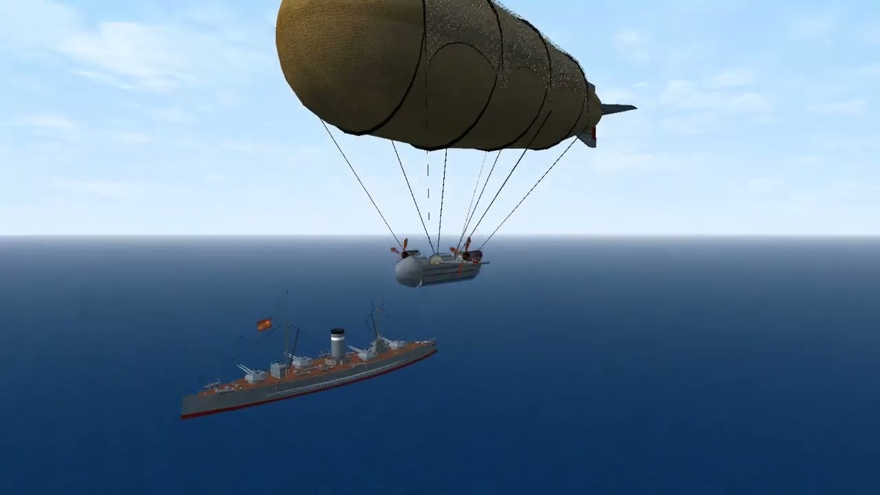 Dirigible SCA dirigiendo el tiro del acorazado Alfonso XIII