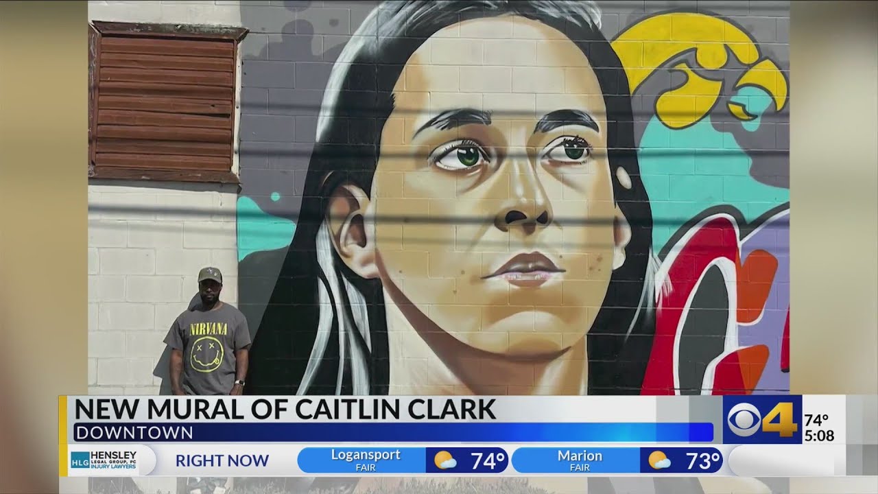 Indy artist creates mural of incoming WNBA star Caitlin Clark